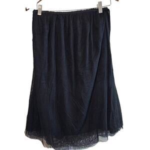 Show Me Your MuMu Tulle Midi Skirt Womens Large Black Flowing Whimsygoth Fairy